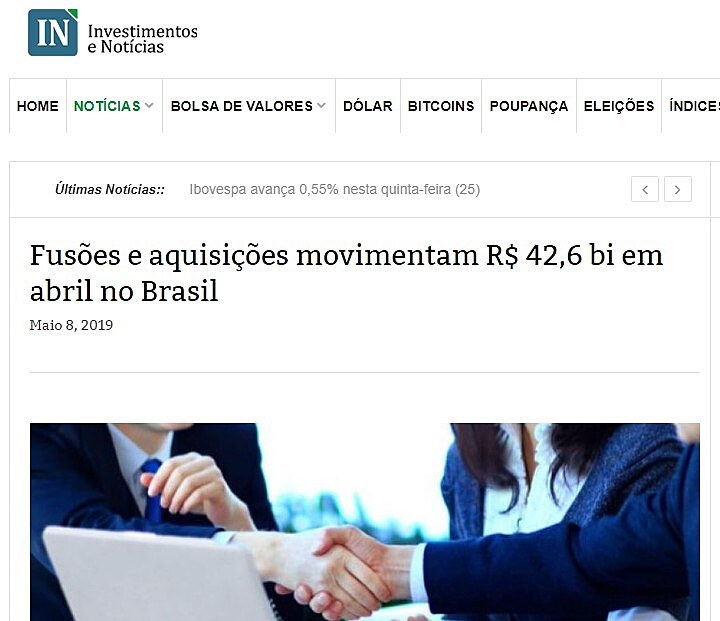 Fuses e aquisies movimentam R$ 42,6 bi em abril no Brasil